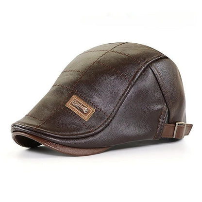 Christopher – Boina de Invierno de Cuero Sintético para Hombres con Visera