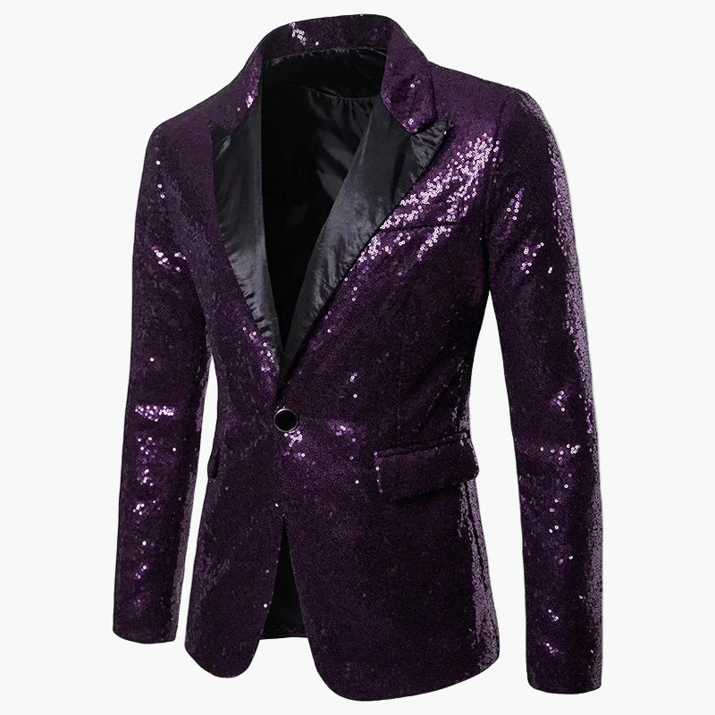 Chaqueta de noche para hombre con lentejuelas multicolores, estilo festivo para eventos y fiestas