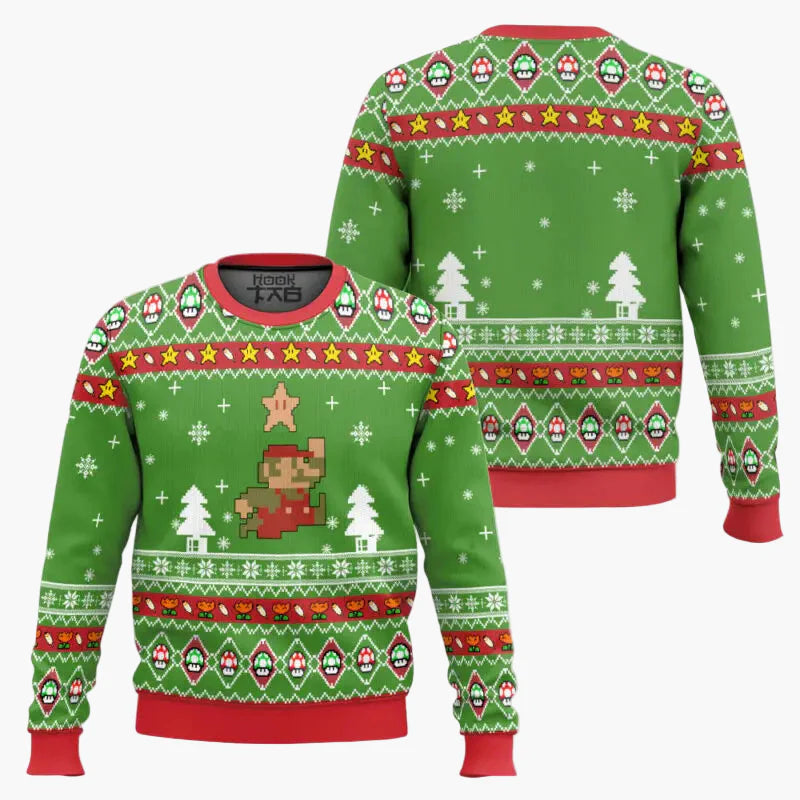 Unisex retro gaming style sweatshirt Super Mario Bros – Original sweater for video game fans