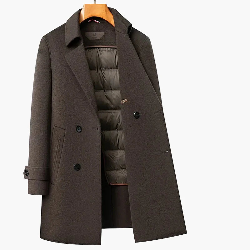 Cappotto Classico Doppiopetto da Uomo Stile Elegante Invernale