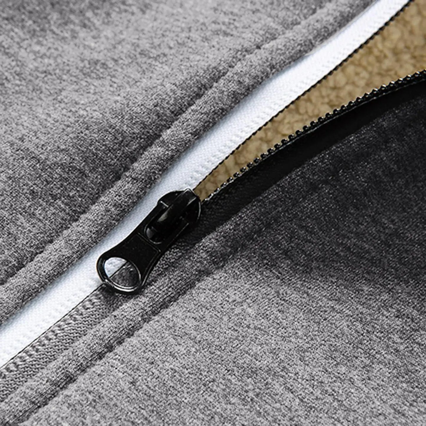 Derek – Zip-hoodie med sherpa-foder för män