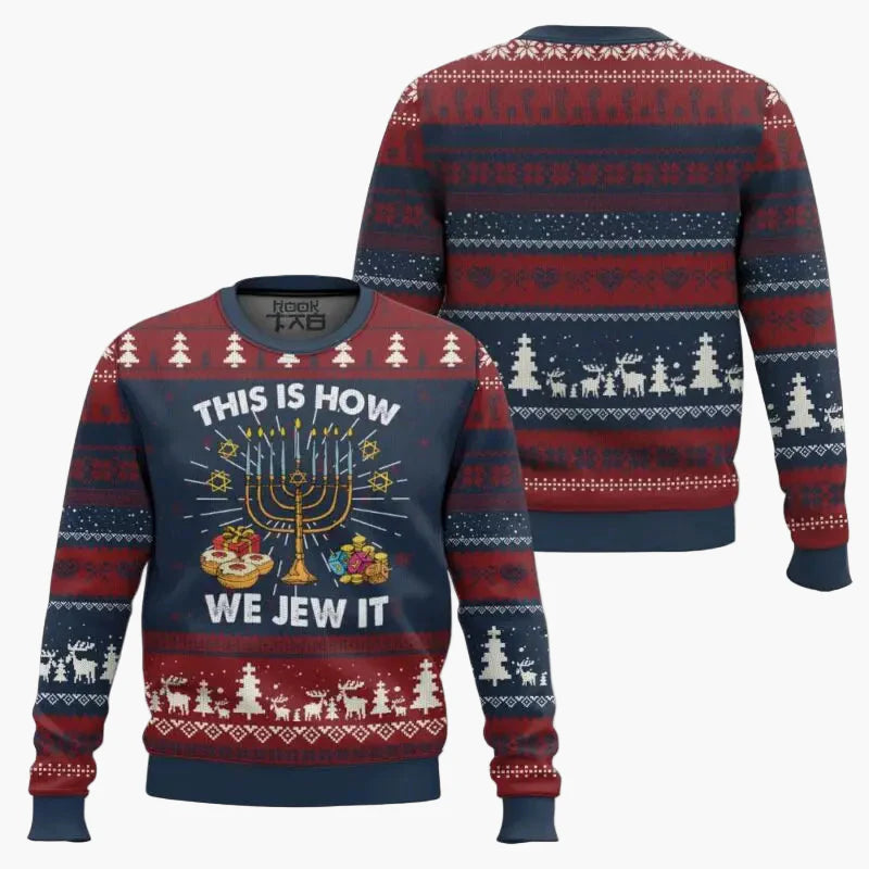 Unisex sweatshirt i stygg Hanukka-genserstil "Not Today Santa" – fest og humor til jul og Hanukka