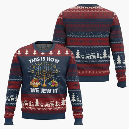 Unisex sweatshirt i stygg Hanukka-genserstil "Not Today Santa" – fest og humor til jul og Hanukka