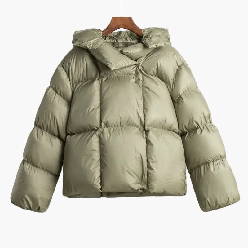 Kort oversized dunjakke til kvinder i trendy urban vinterstil