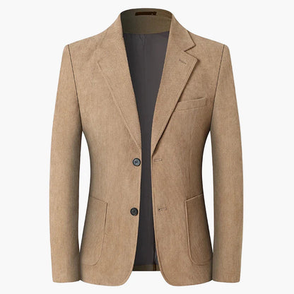 Avslappnad herrblazer med klassisk elegans för affärer och fritid