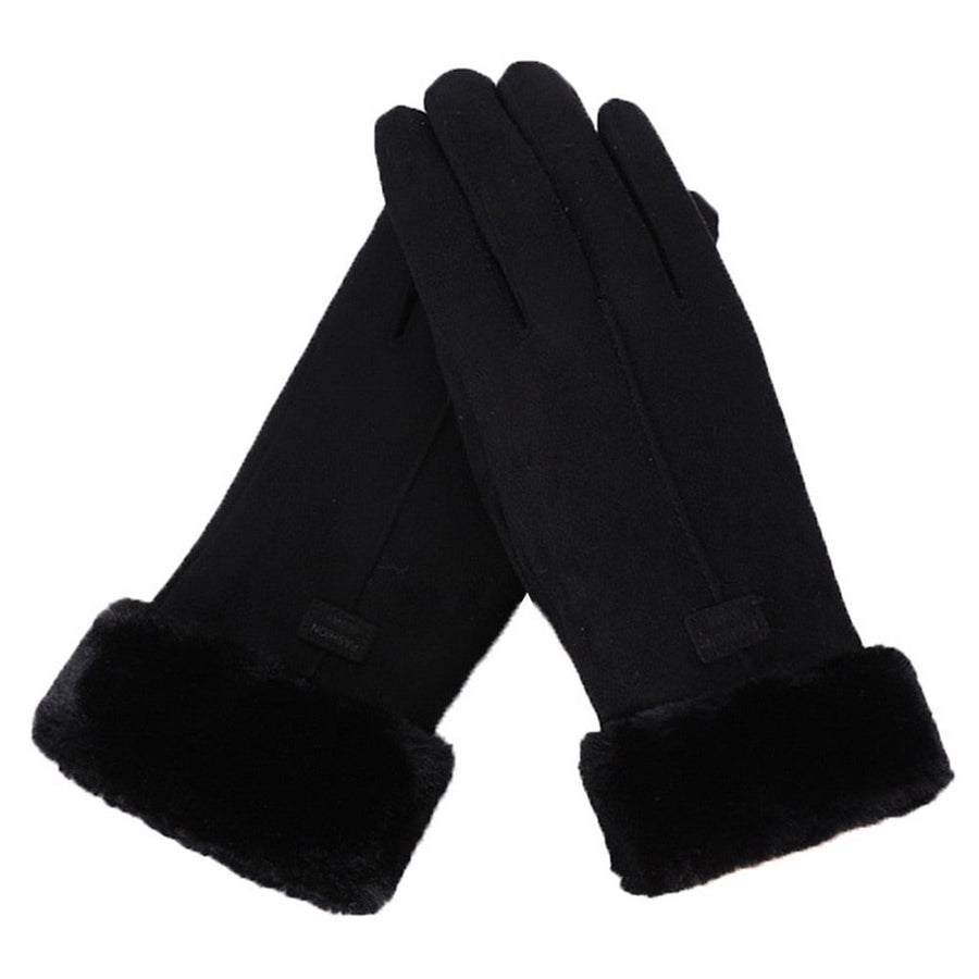 Winterhandschoenen met voering van imitatiebont, lichtblauw