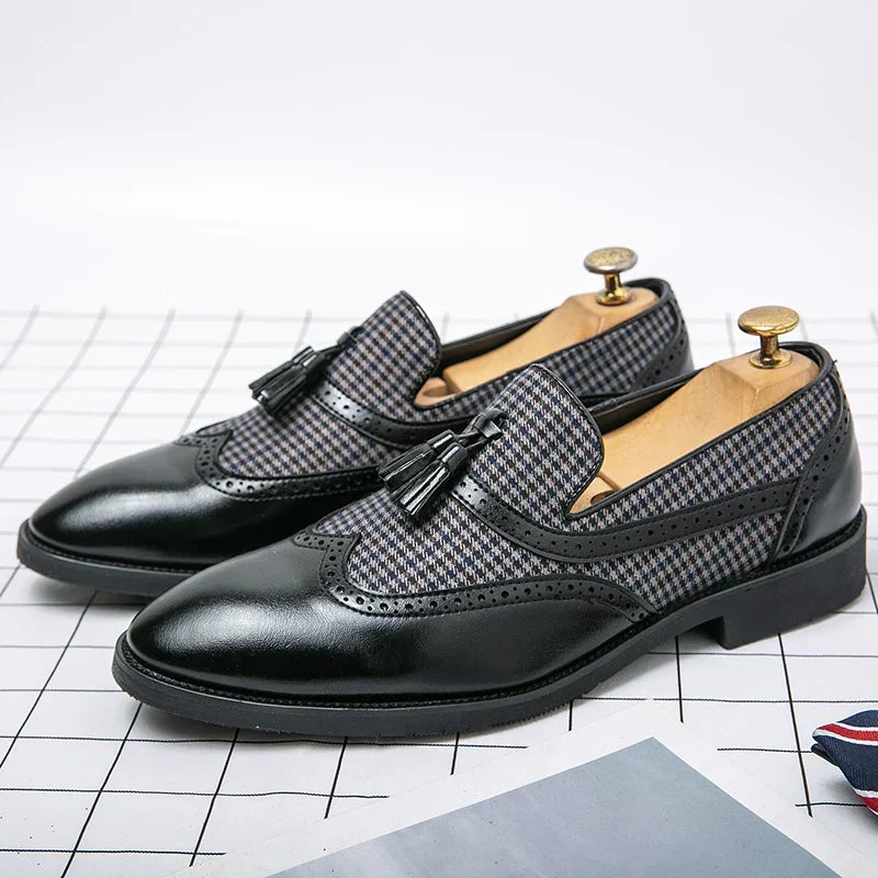 Mocasines elegantes para hombre estilo retro chic con borlas - Ideal para oficina y ocasiones especiales