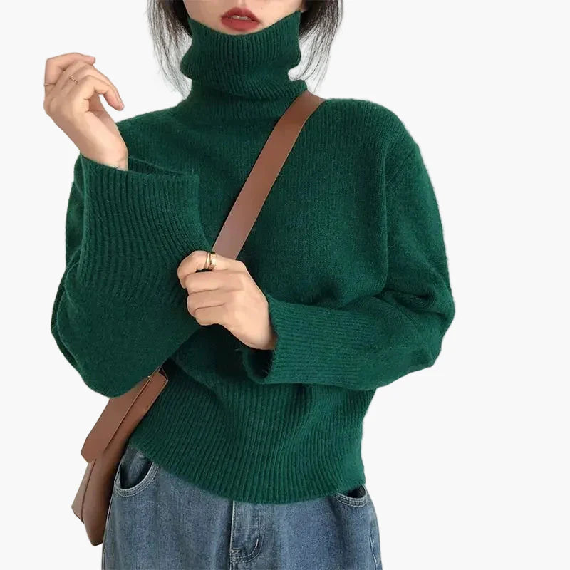 Lös polotröja i avslappnad stil för kvinnor – chic och bekväm look för höst och vinter