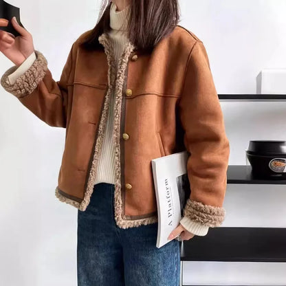 Kort pilotjacka för kvinnor i trendig avslappnad urban stil
