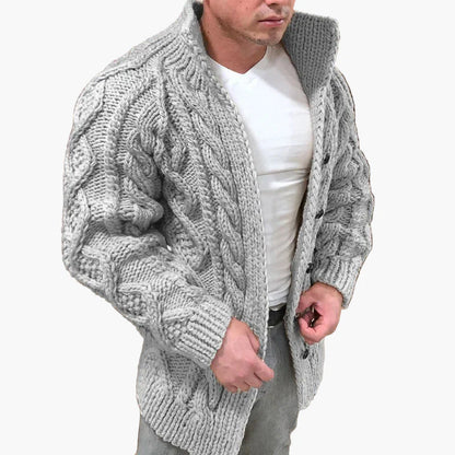 Cardigan spesso a trecce da uomo – Stile casual ed elegante, ideale per l'autunno e l'inverno