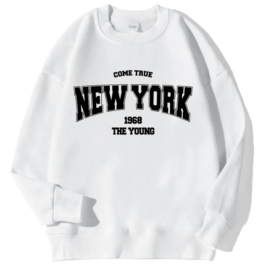 Unisex rundhalsad sweatshirt med bokstavstryck i ledig stil