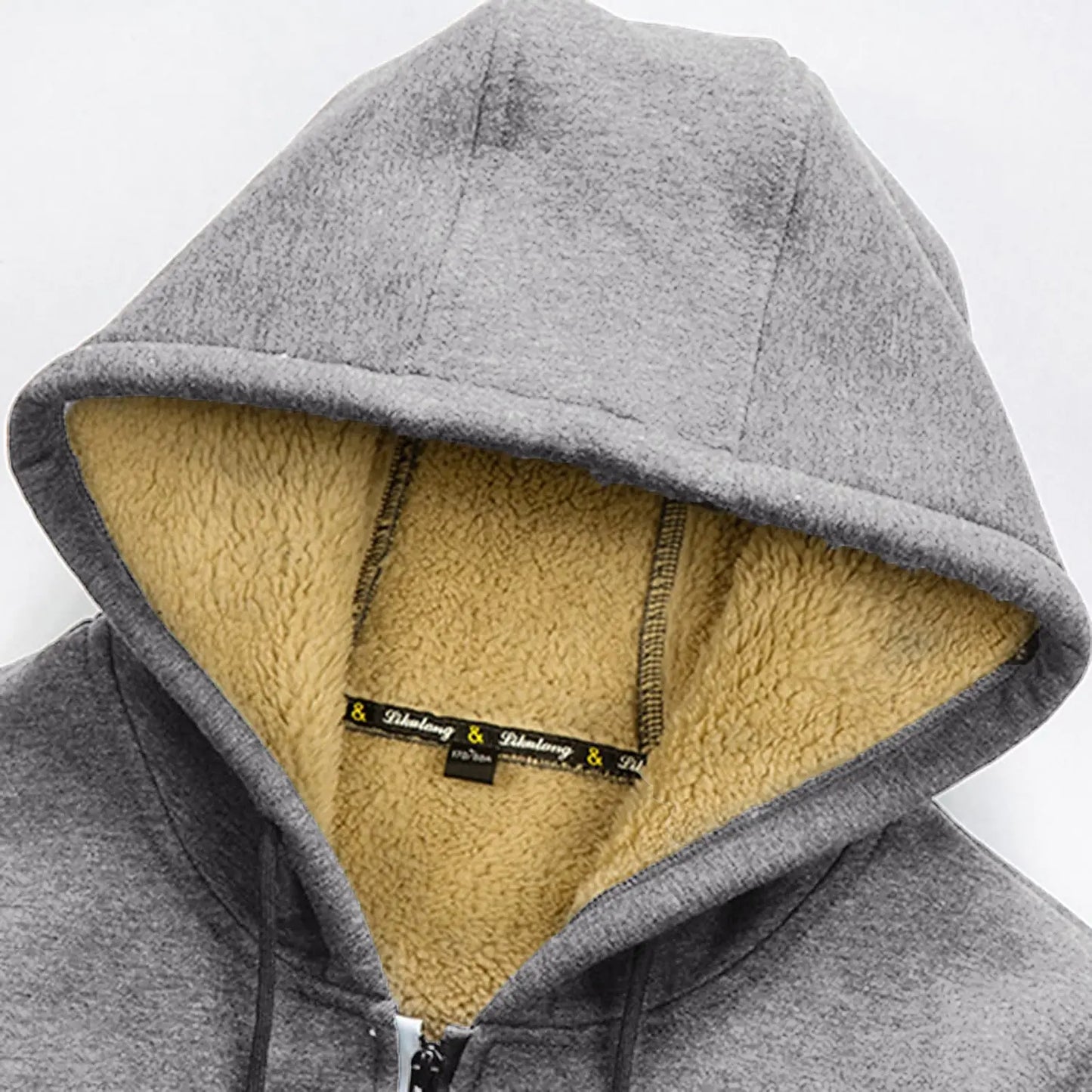 Derek – Zip-hoodie med sherpa-foder för män