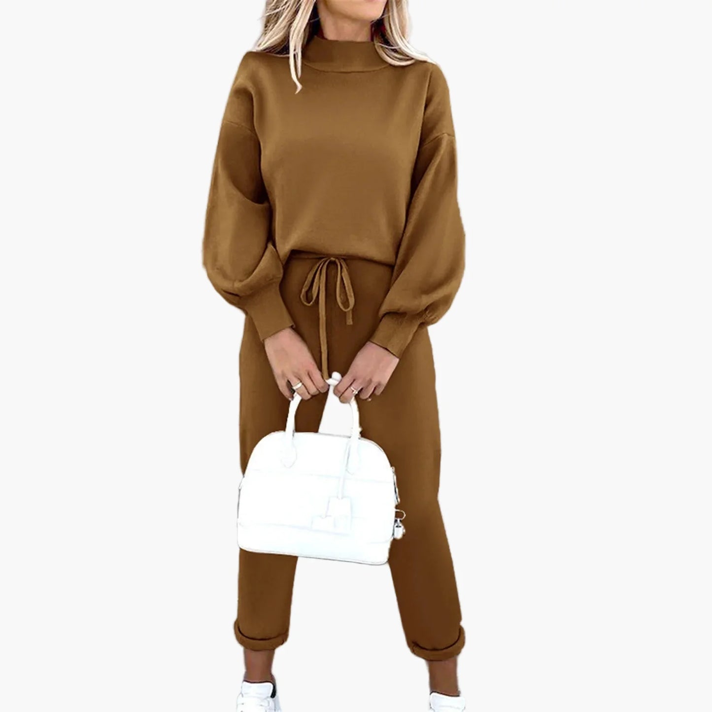 Dwuczęściowy zestaw damski styl casual chic na czas wolny i do miasta