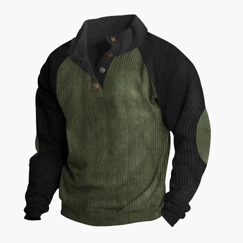 Casualowa bluza męska z kołnierzem na guziki w stylu retro na wypoczynek