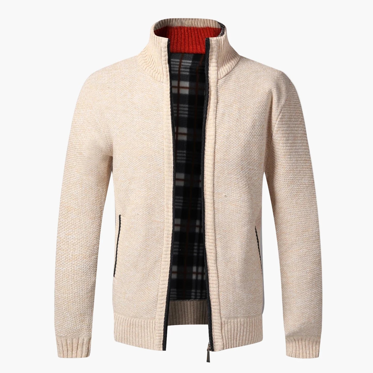 Męski sweter bez rękawów w stylu casual z zamkiem na jesień i zimę