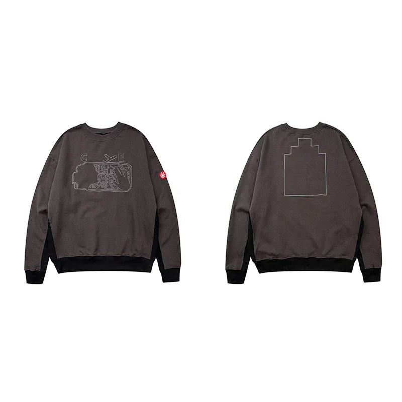 Sweatshirt met ronde hals en grafische print in urban stijl - antracietgrijs