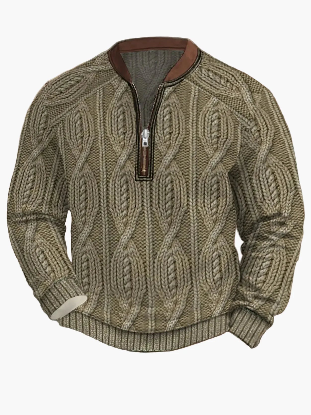 Sweat-shirt homme demi-zip style urbain tendance pour printemps et automne
