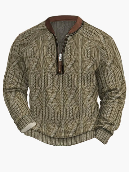 Sweat-shirt homme demi-zip style urbain tendance pour printemps et automne