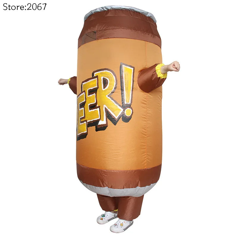 Adult inflatable beer can or energy drink costume