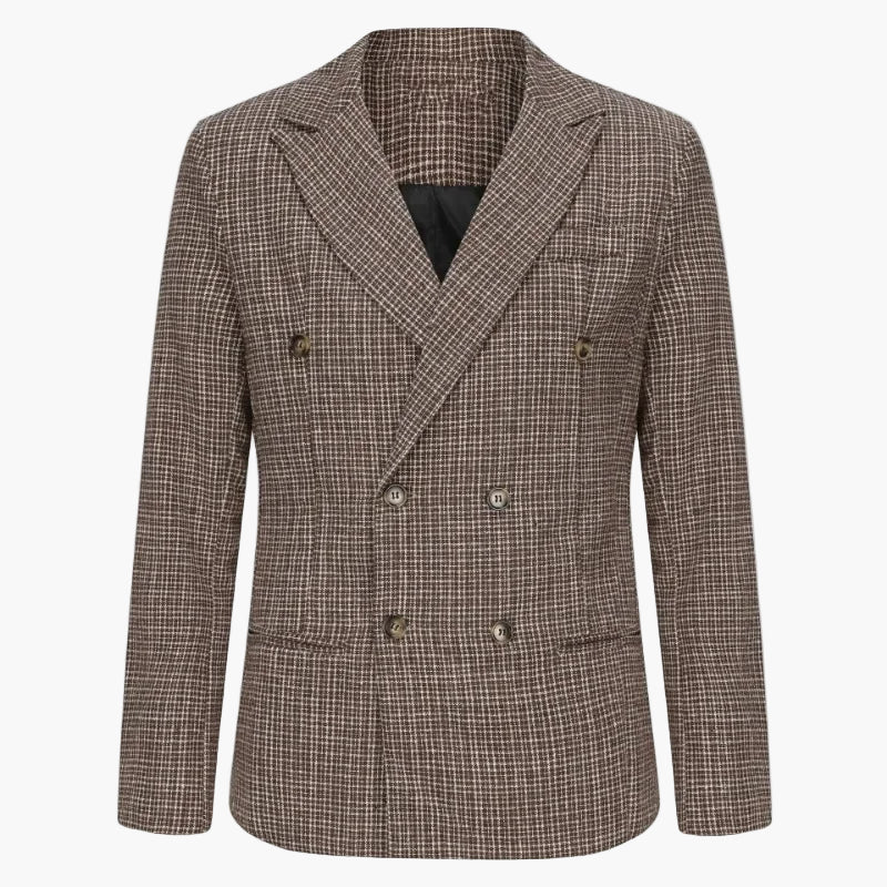 Elegante dubbele herenjas in zakelijke stijl – Modern en verfijnd
