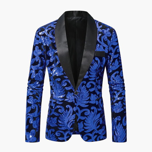 Chaqueta de noche para hombre estilo esmoquin con motivos bordados, ideal para eventos elegantes y fiestas