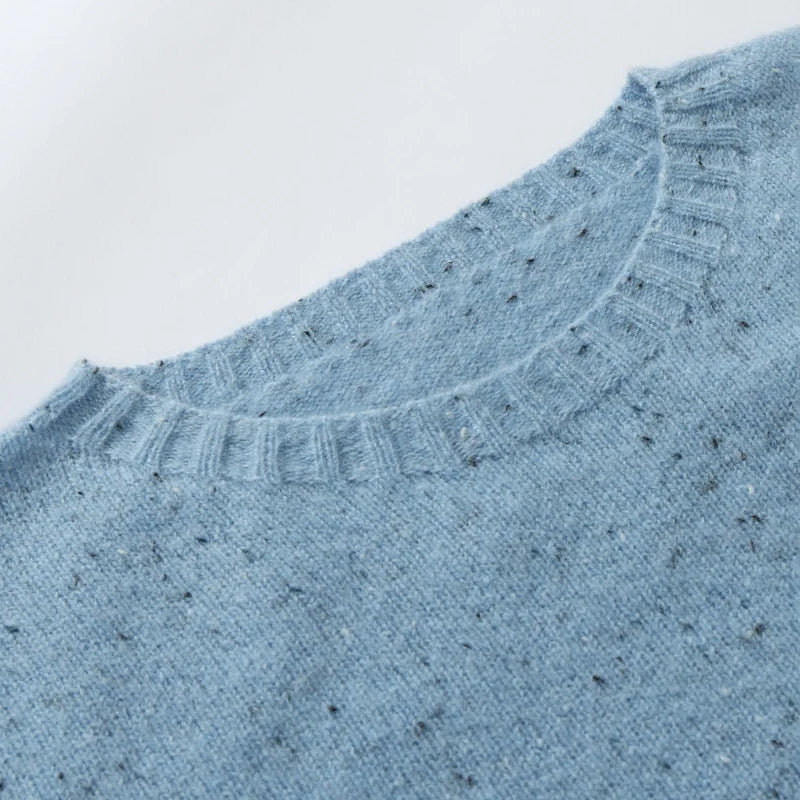 Maglione maculato a maniche lunghe con collo rotondo da uomo o da donna