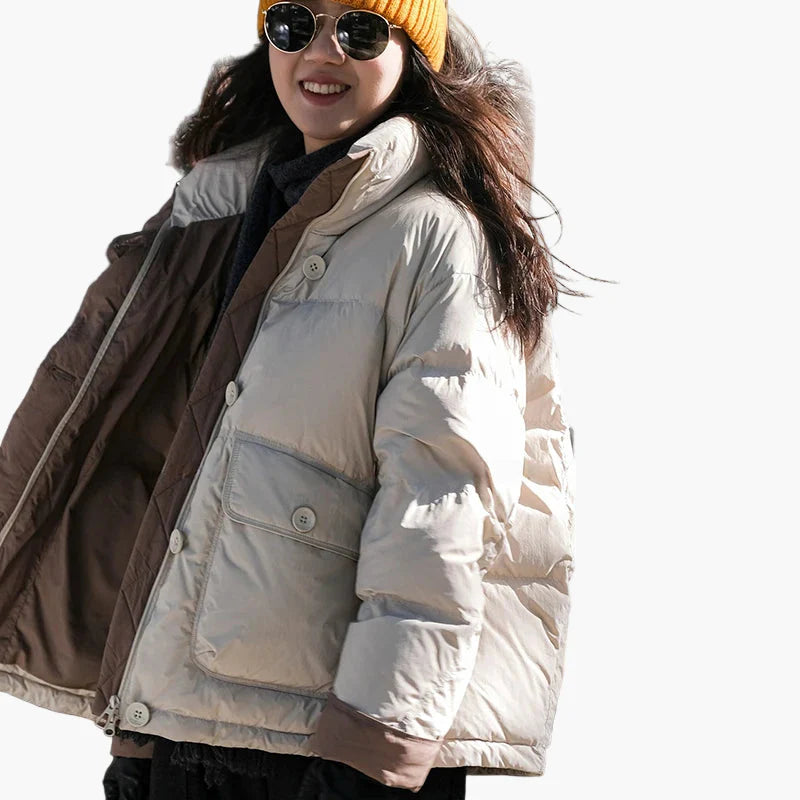 Doudoune Femme Style Urbain Hiver Décontracté Chaud pour Extérieur