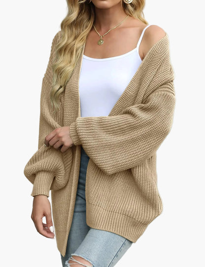 Casual damevest cardigan i oversize-stil til efterår og vinter