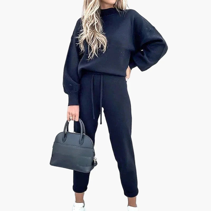 Dwuczęściowy zestaw damski styl casual chic na czas wolny i do miasta