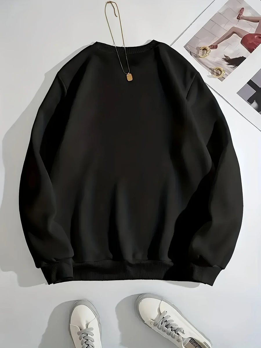 Graues Sweatshirt mit Rundhalsausschnitt und dem Aufdruck „BROOKLYN NEW YORK“ im lässigen Stil