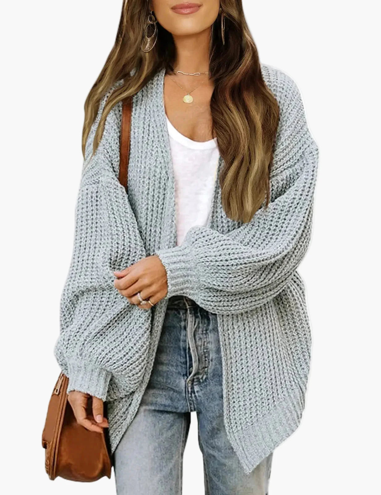 Casual damevest cardigan i oversize-stil til efterår og vinter