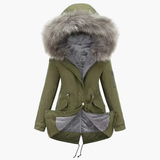 Vinterparka med huva för dam – elegant och varm stil för vintern