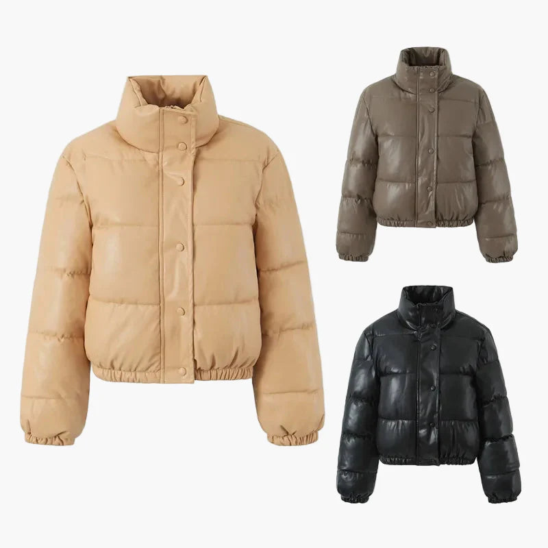 Chaqueta corta acolchada estilo urbano para mujer