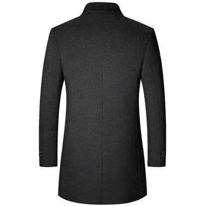 Elegant mellomlang herremantel i koreansk stil, trenchcoat med slag for moderne urban look