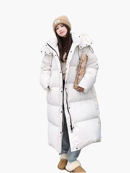 Manteau d’Hiver Long Matelassé Femme avec Capuche - Style Décontracté et Chaud