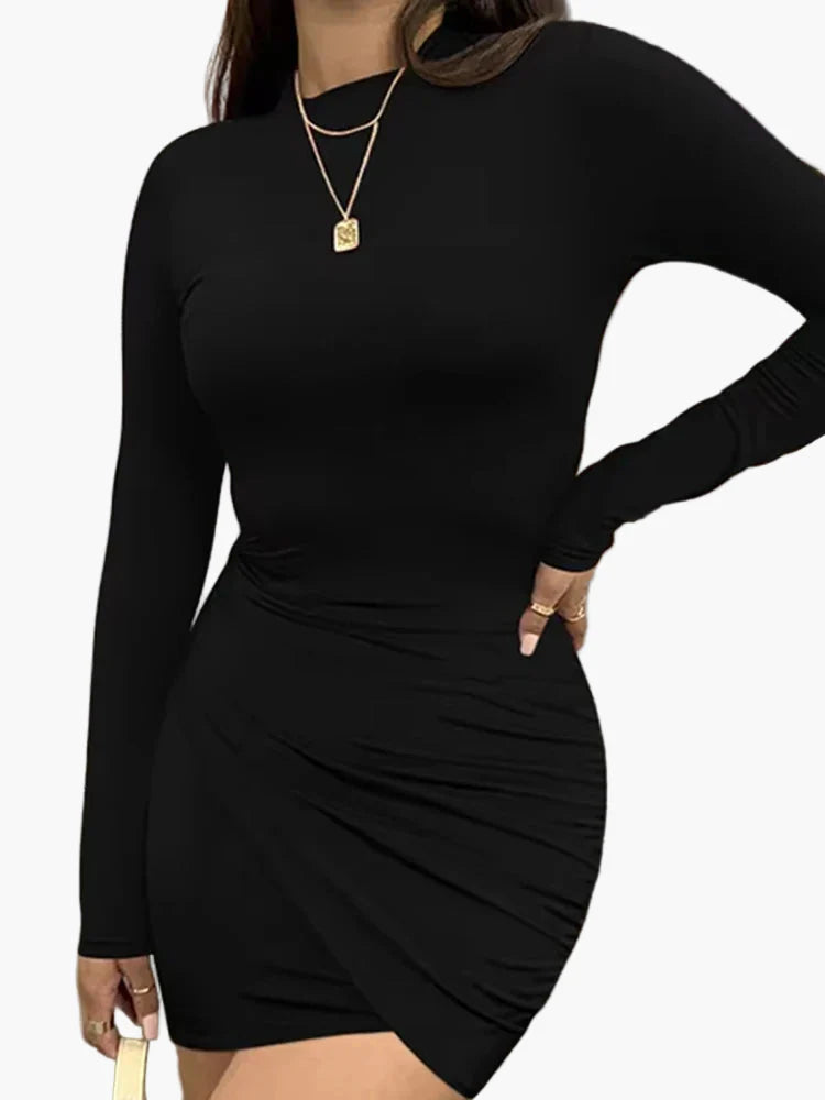 Robe moulante élégante à manches longues pour femme, style soirée et cocktail