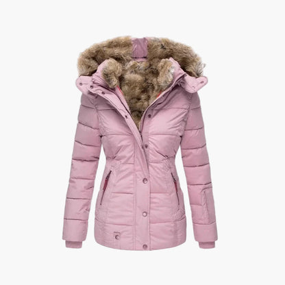 Chaqueta de Invierno para Mujer Elegante con Capucha y Piel – Corte Entallado y Estilo Urbano