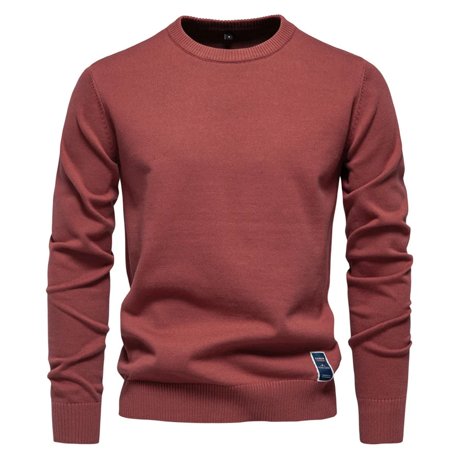 Maglione da uomo a girocollo in maglia tinta unita, blu royal