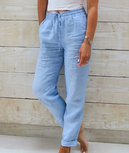 Pantalon décontracté taille haute pour femme style quotidien chic