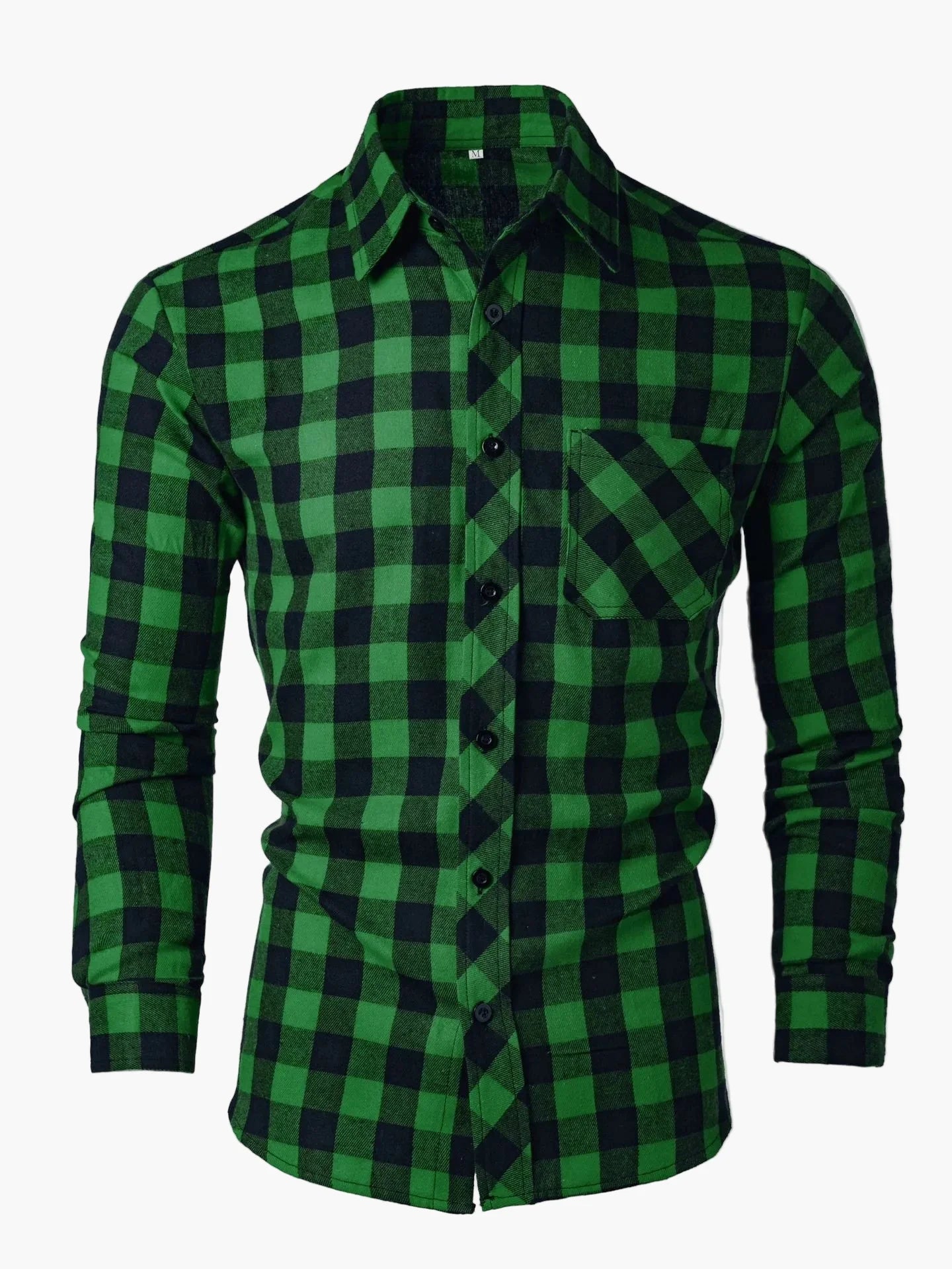 Chemise à carreaux manches longues style décontracté pour homme
