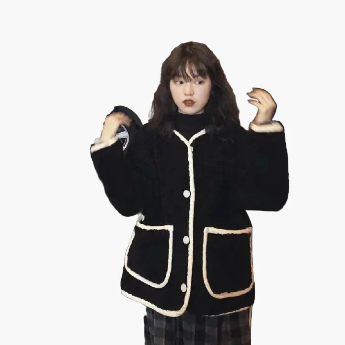 Chaqueta para mujer estilo casual chic otoño invierno - corte oversize de moda
