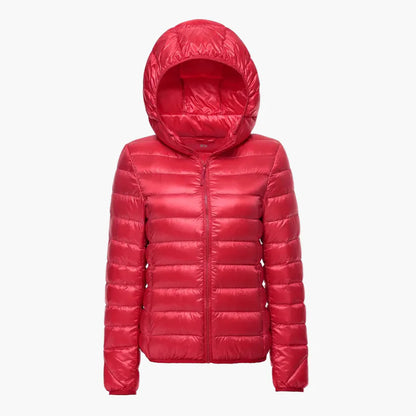 Daunenjacke mit Kapuze für Damen, leichter und warmer urbaner Stil, ideal für den Winter
