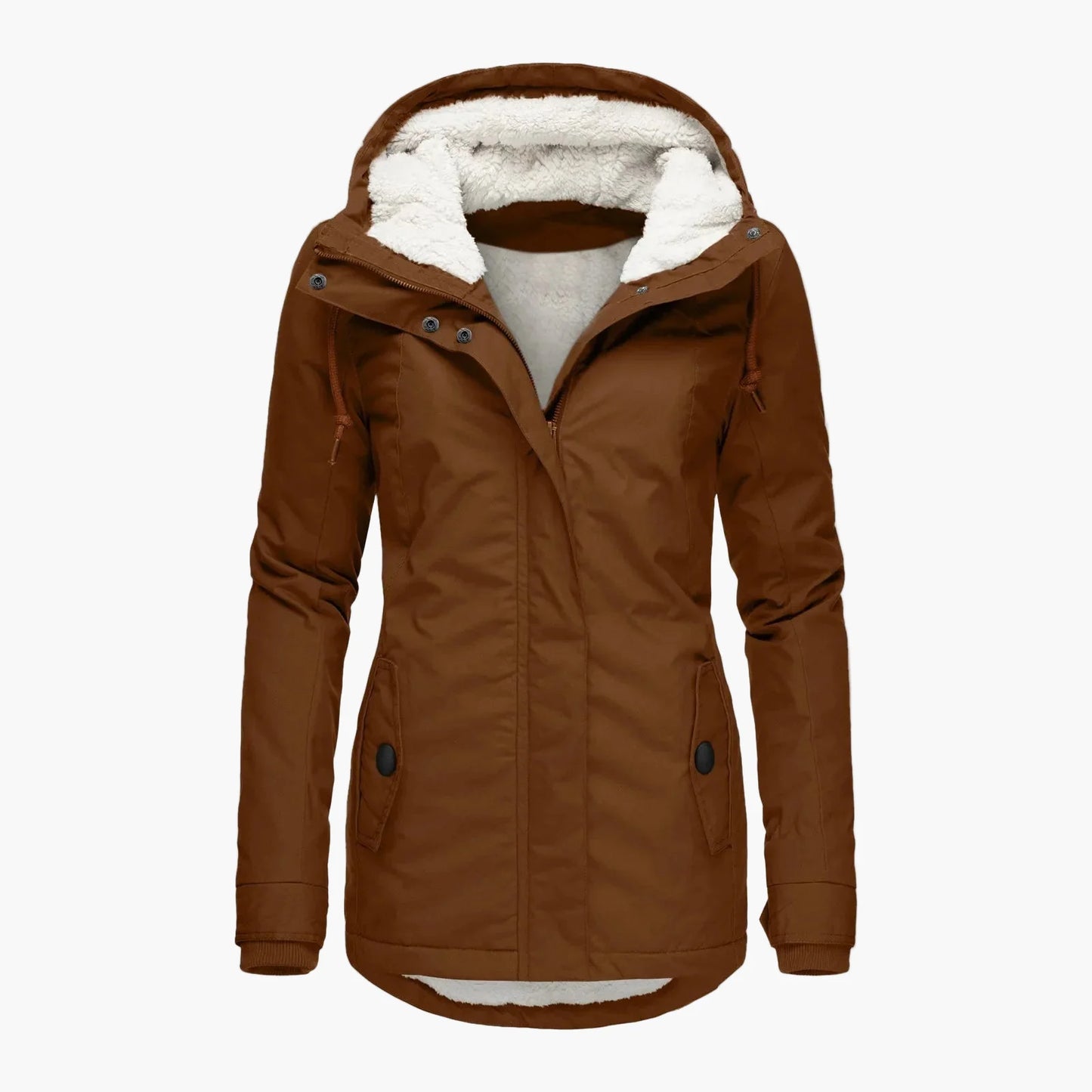 Chaqueta de Invierno para Mujer Estilo Urbano con Capucha Forrada – Elegancia Diaria y Confort Térmico
