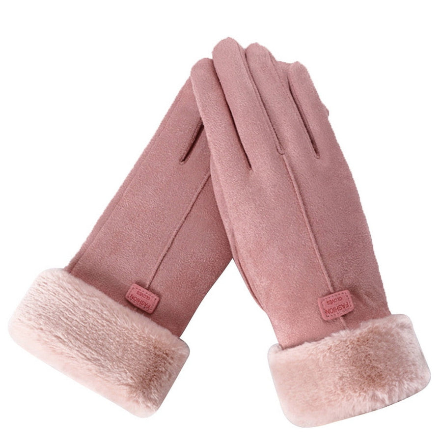 Winterhandschoenen met voering van imitatiebont, lichtblauw