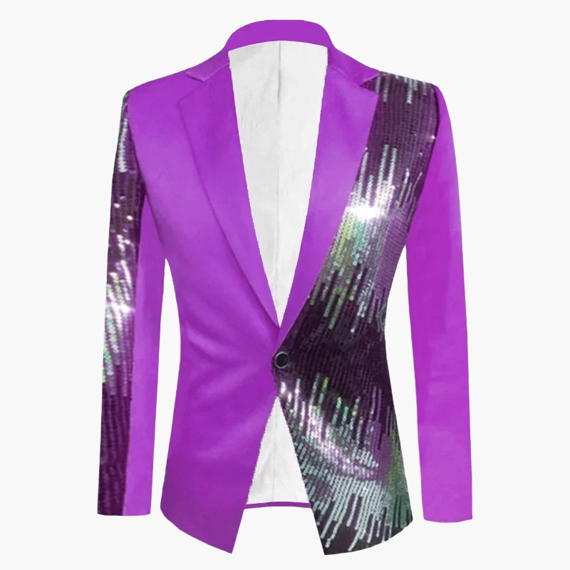 Chaqueta de noche para hombre estilo cabaret chic con lentejuelas – Ideal para fiesta, espectáculo y evento