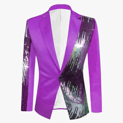 Chaqueta de noche para hombre estilo cabaret chic con lentejuelas – Ideal para fiesta, espectáculo y evento