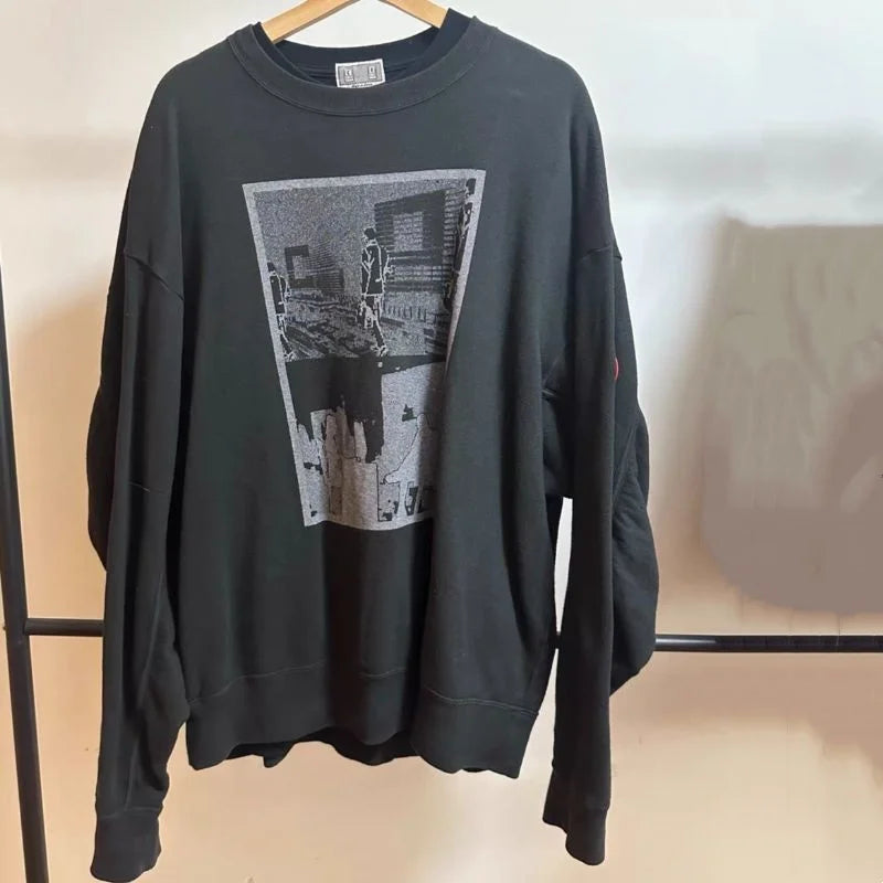 Unisex crew-neck sweatshirt with a graphic design, available in several colors and sizes