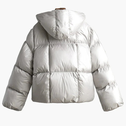 Kort oversized dunjakke til kvinder i trendy urban vinterstil