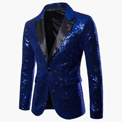 Chaqueta de noche para hombre con lentejuelas multicolores, estilo festivo para eventos y fiestas