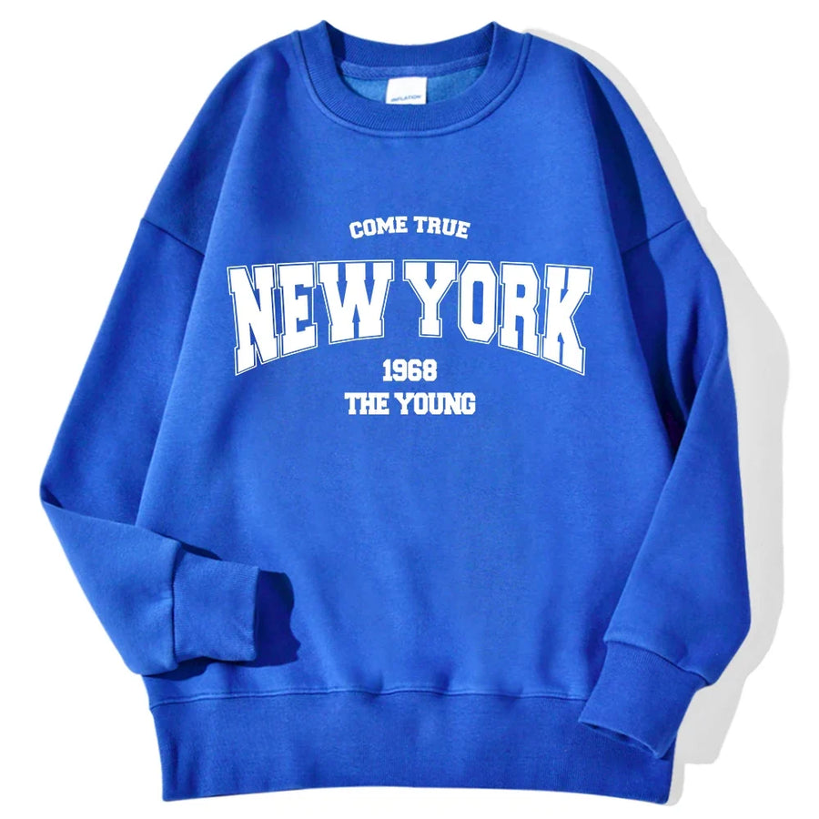 Unisex rundhalsad sweatshirt med bokstavstryck i ledig stil